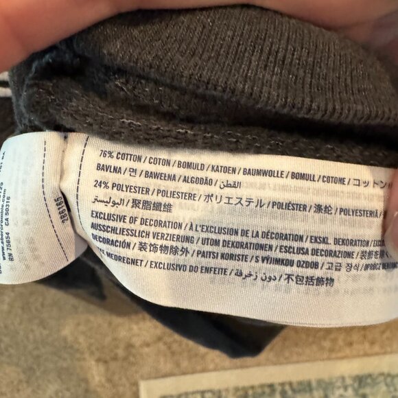 Abercrombie Kids Logo Crewneck Sweatshirt Gray Charcoal Embroidered Size 13/14 - Picture 7 of 8